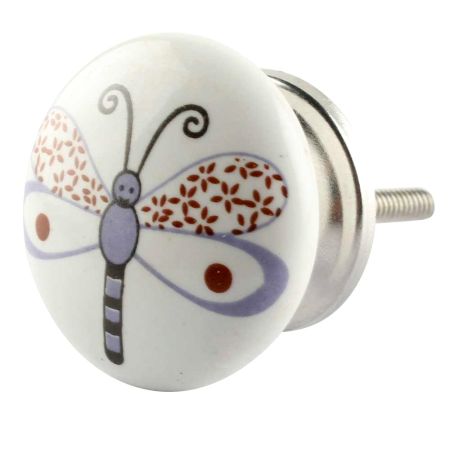 White Base Bee Ceramic Flat Dresser Knob Online